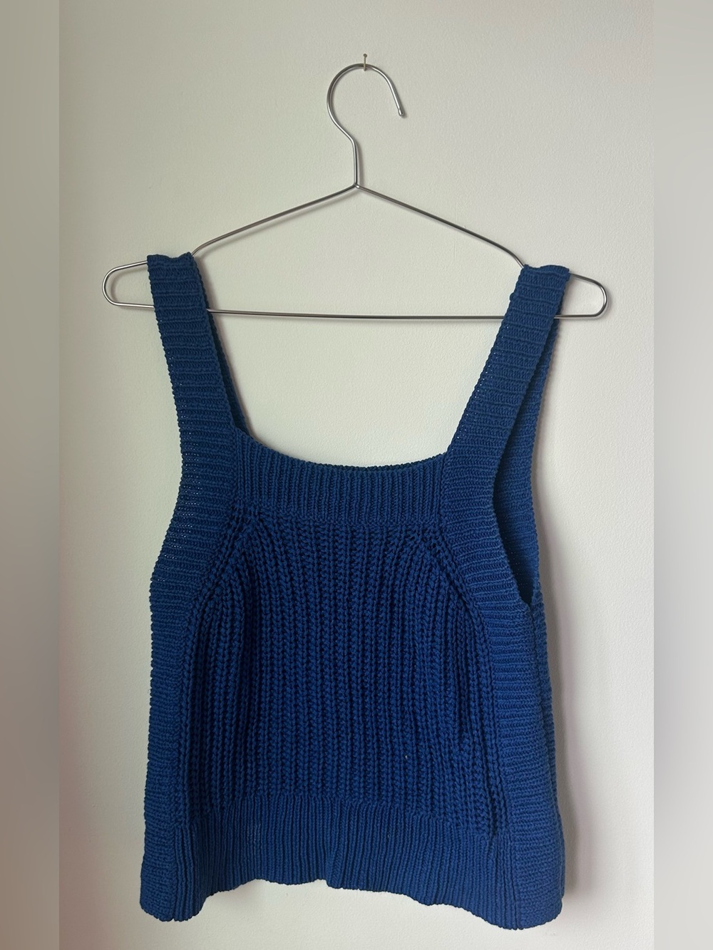 Knit Square-Neck Tank Top - Blue